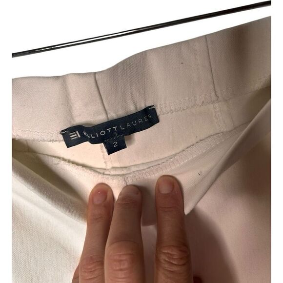 Elliot Lauren White Cargo Pull On Cropped Pants Size 2 Classic Minimalist - Picture 5 of 12